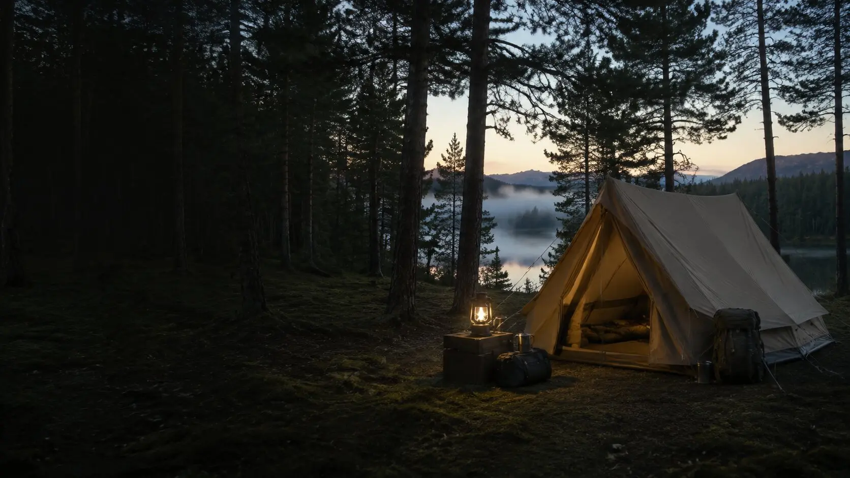 Лагерь Nature Camping у лесного озера