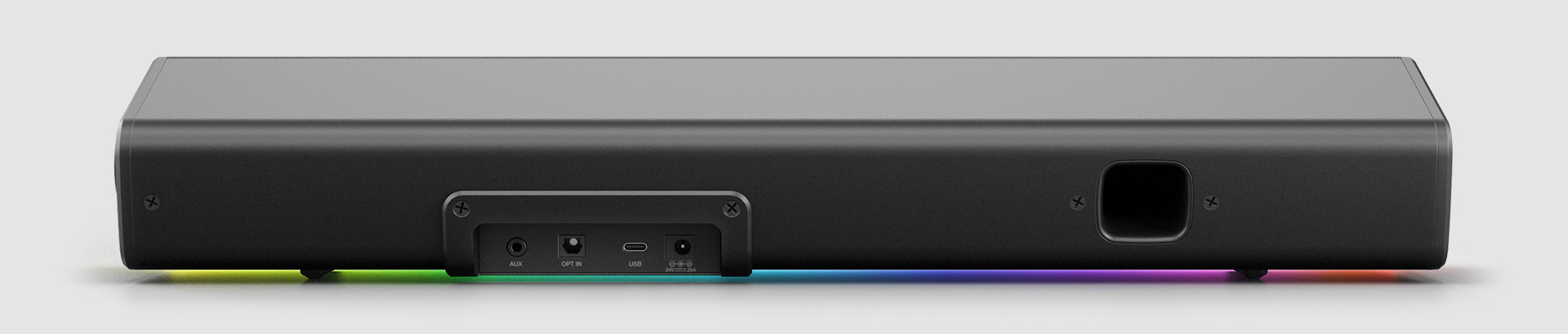 Разъёмы Sound Blaster GS5: AUX, оптический вход, USB-C и питание