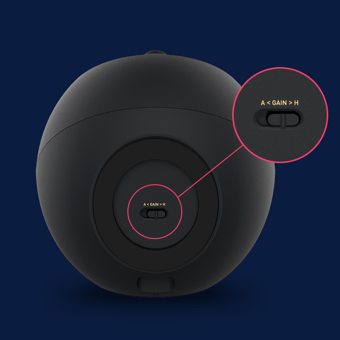 Переключатель усиления на чёрной Pebble V3