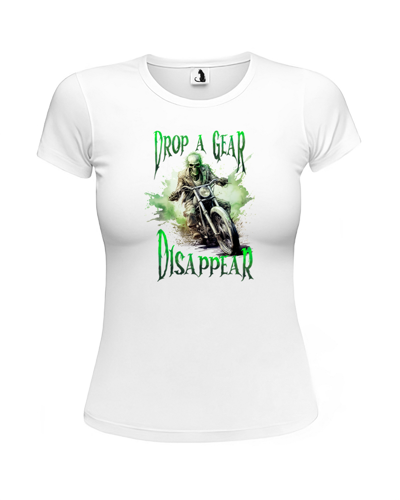 Образец женской футболки Drop a Gear Disappear приталенного кроя Футболка женская Drop a Gear Disappear приталенная