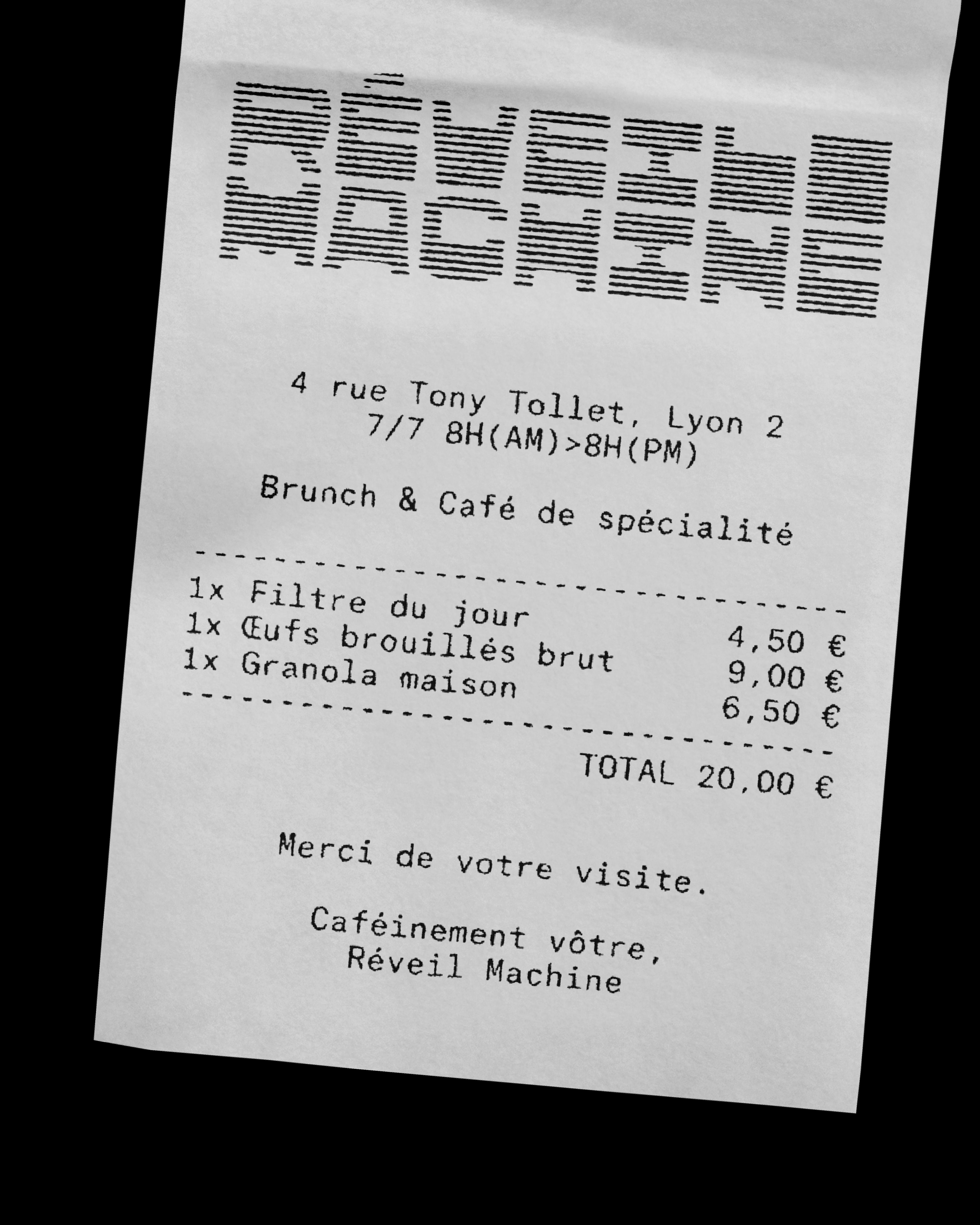 Photo: J&eacute;r&eacute;my Raucq . License: All Rights Reserved . / fontsinuse.com / https://fontsinuse.com/uses/79102/reveil-machine