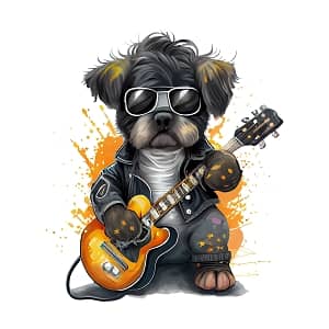 принт RockStar dog