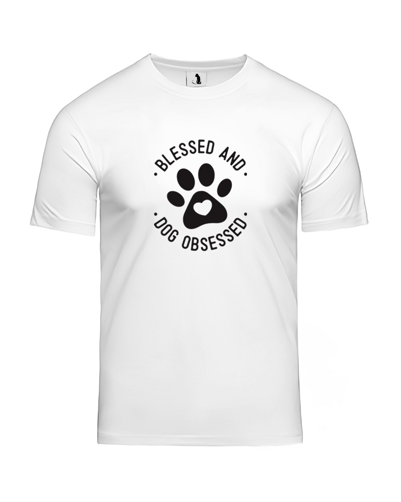 Образец футболки Blessed and dog obsessed unisex классического прямого кроя Футболка Blessed and dog obsessed unisex