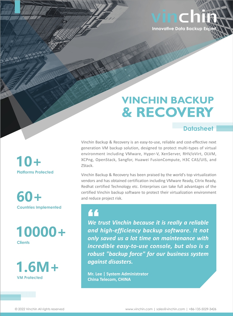 Vinchin Datasheet