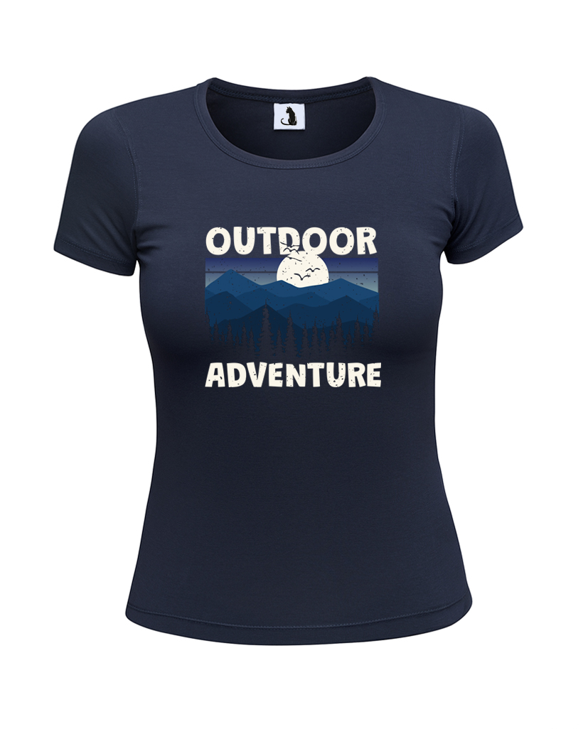 Образец женской футболки Outdoor adventure приталенного кроя Футболка женская Outdoor adventure приталенная