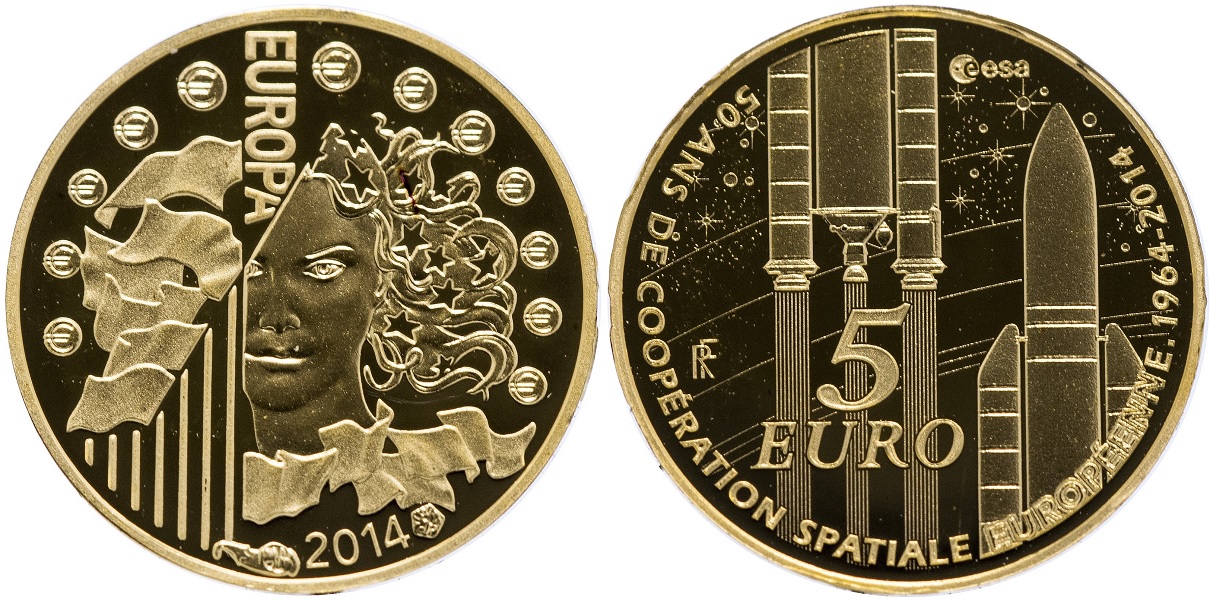 5 евро 50-летие Европейского космического агентства 2014