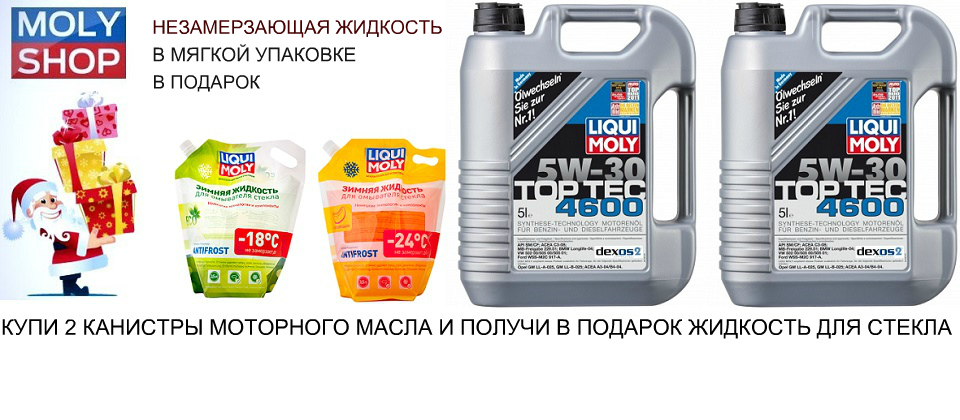 Акция Купи 2 канистры моторного масла и получи незамерзайку в мягкой упаковке в подарок