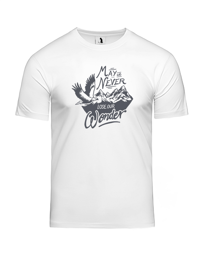 Футболка May we never lose unisex классического прямого кроя белая
