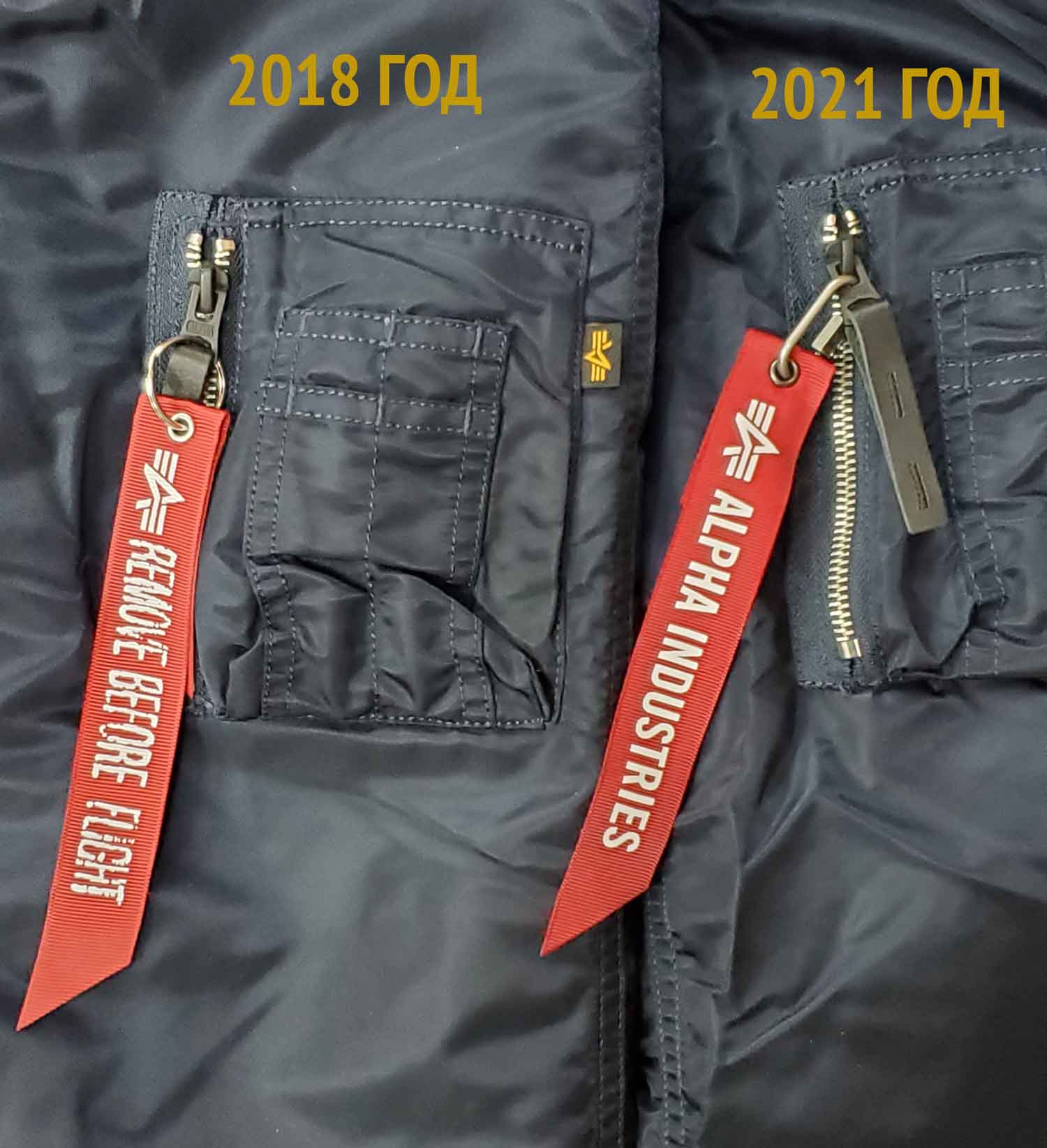 Сравнение старой и новой версии аляски Alpha Industries