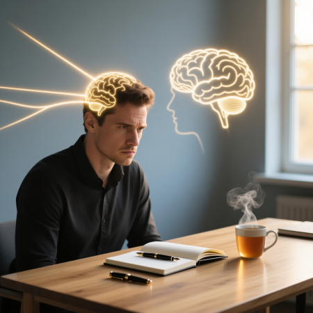 deep-focus-concentration <img src="deep-focus-concentration.jpg" alt="Man in deep focus at organized workspace demonstrating mental concentration and attention management">