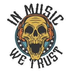 принт с черепом In music we trust принт с черепом In music we trust