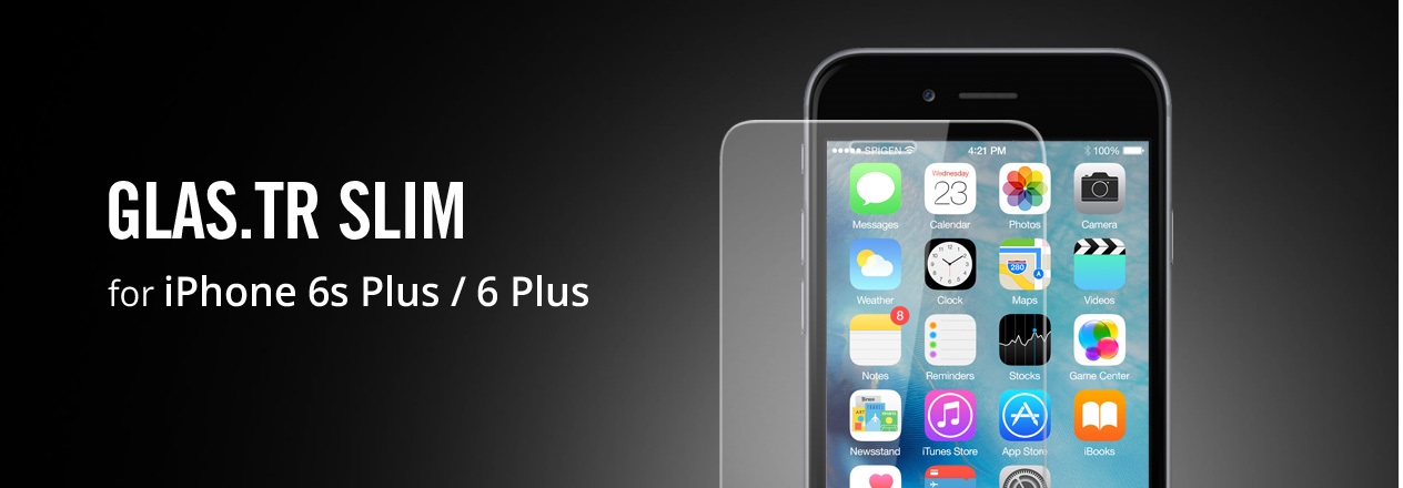 Противоударное стекло с олеофобным покрытием Spigen Screen Protector GLAS.tR SLIM HD 9H Hardness для iPhone 6 Plus / 6S Plus.