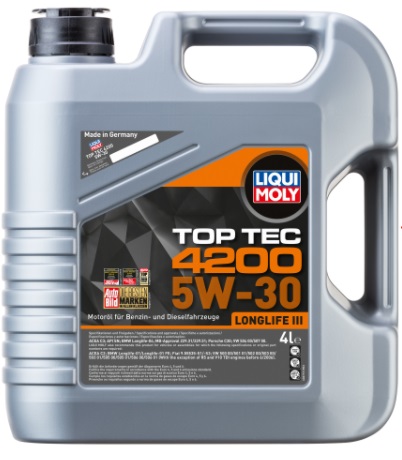 Liqui Moly Top Tec 4200 5W30 НС синтетическое моторное масло для Volkswagen, Audi (3715)