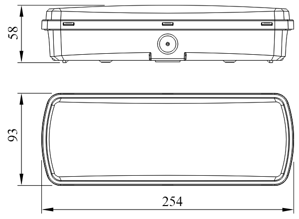 Чертеж светильник аварийного освещения Moncato DP618 ECO IP65