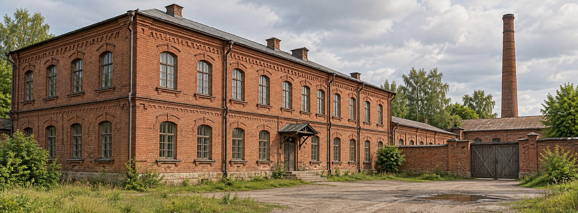 Старое кирпичное здание фабрики конца XIX века - история махорки в России