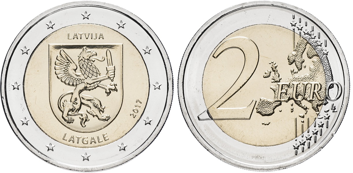 2 евро Латвии 2017