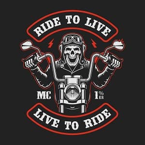 Принт байкера Live to ride