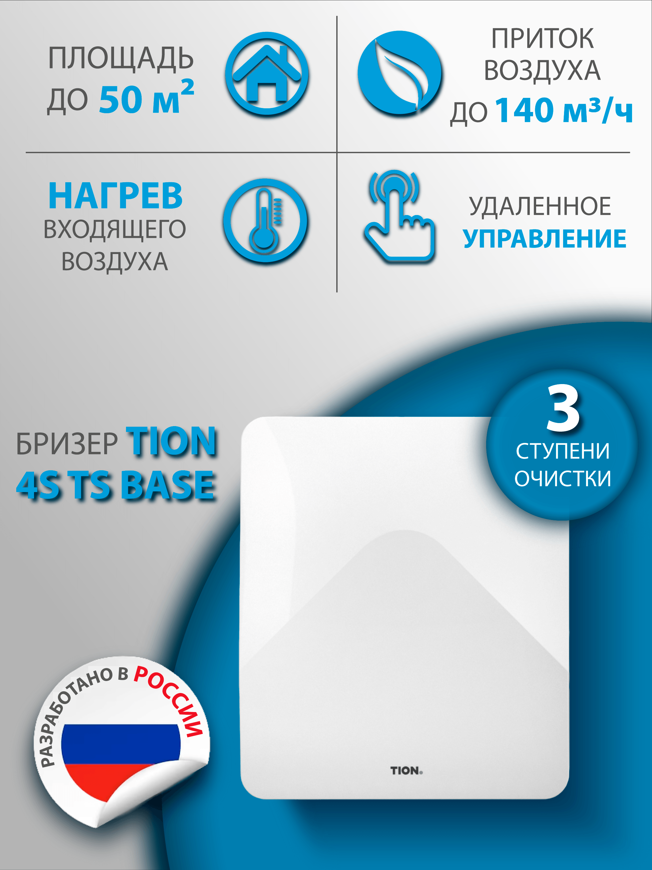 Приточный очиститель воздуха Tion 4S TS Base Приточный очиститель воздуха Tion 4S TS Base