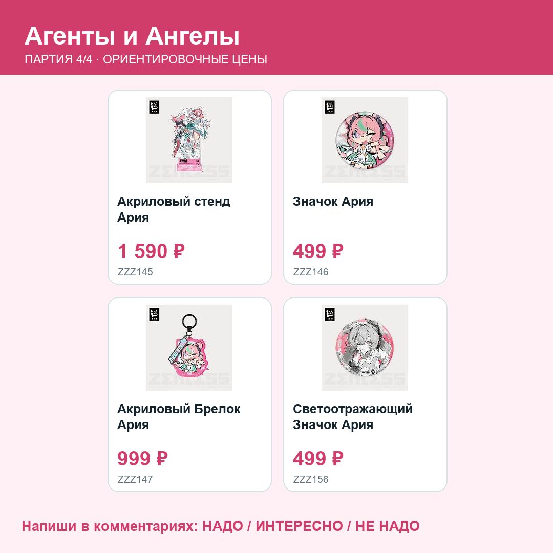 Товары партии 02_zzz_agents: фото, названия и ориентировочные цены