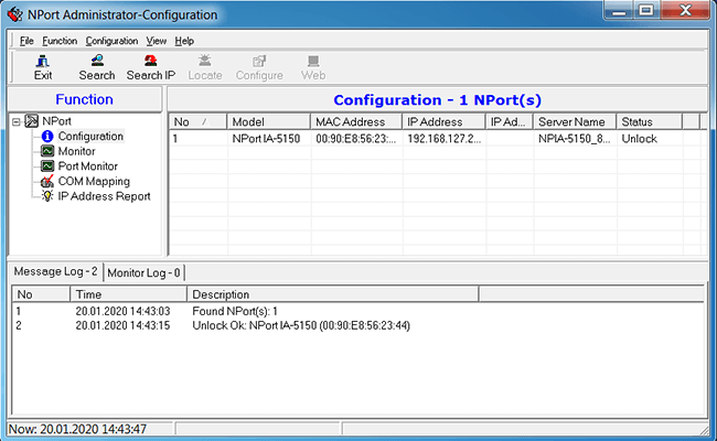 Добавим виртуальный СОМ порт через NPort Administration Suite