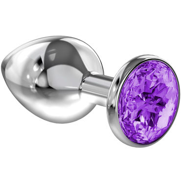 Анальная пробка Lola Toys Diamond Sparkle Large, серебро Фиолетовая