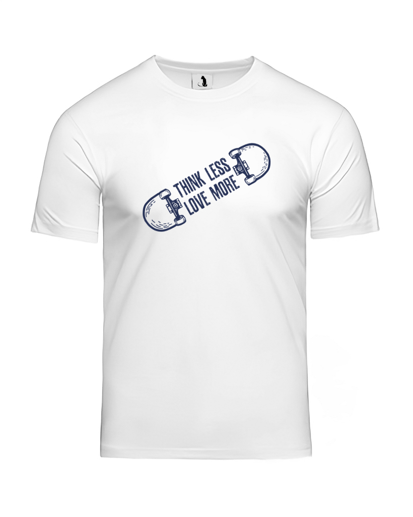 Образец футболки Think less Love more unisex классического прямого кроя Футболка Think less Love more unisex