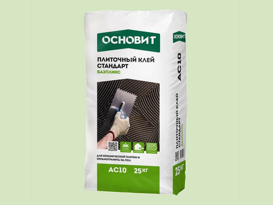 Плиточный клей ОСНОВИТ СТАНДАРТ БАЗПЛИКС АС10