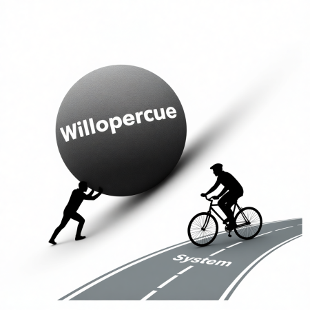 willpower-vs-system-discipline <img src="willpower-vs-system-discipline.jpg" alt="Willpower vs System approach to discipline pushing boulder vs riding bicycle">