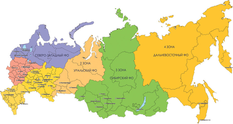 Тарифные зоны России