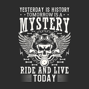 Принт с мотоциклом Tomorrow is a mystery
