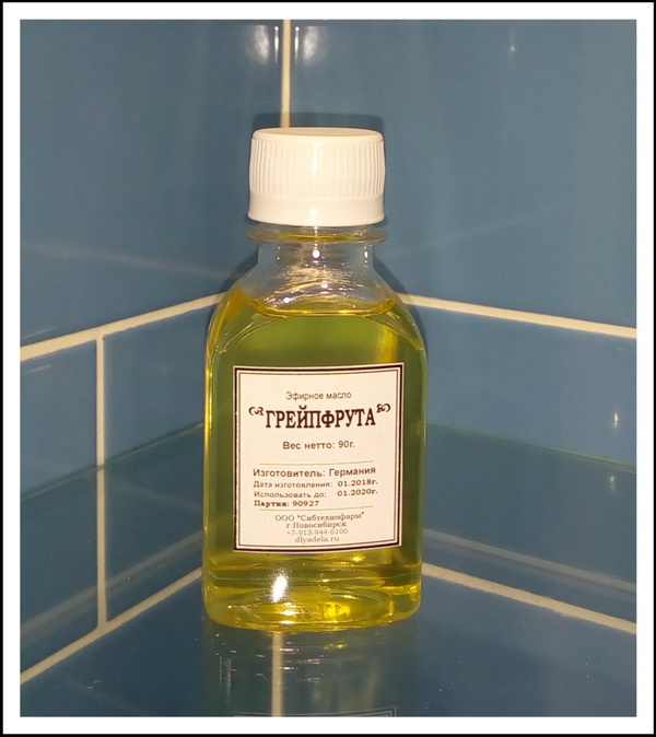 Эфирное масло грейпфрута, флакон 90г.