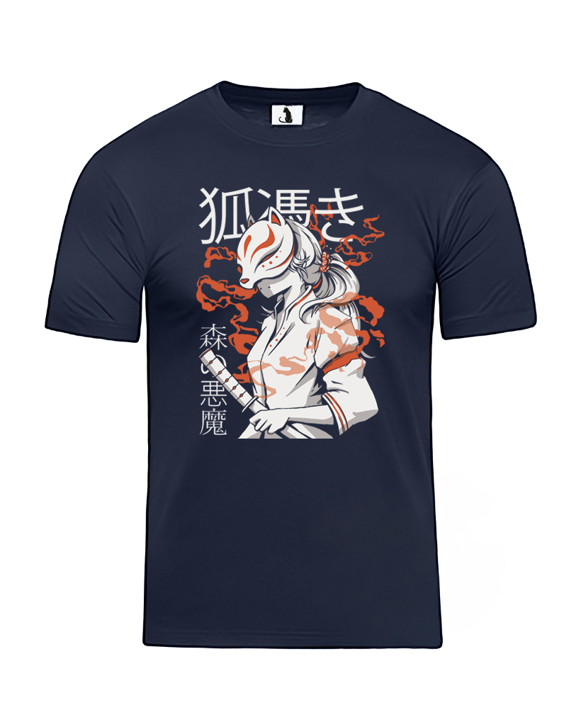 Образец футболки Kitsune unisex классического прямого кроя Футболка Kisune unisex