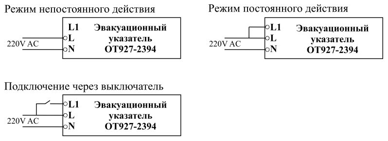Указатель аварийный светодиодный Moncato OT927 IP65 – схемы подключения Указатель аварийный светодиодный Moncato OT927 IP65 – схемы подключения