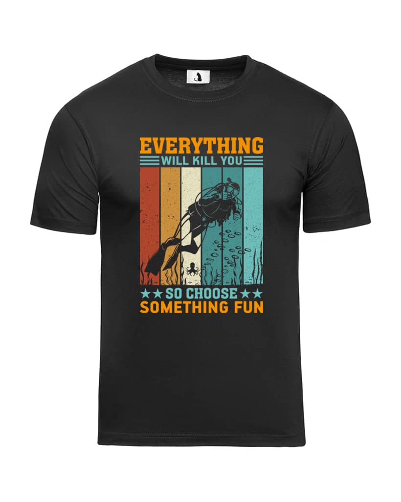Футболка с дайвером Everything will kill you unisex классического прямого кроя