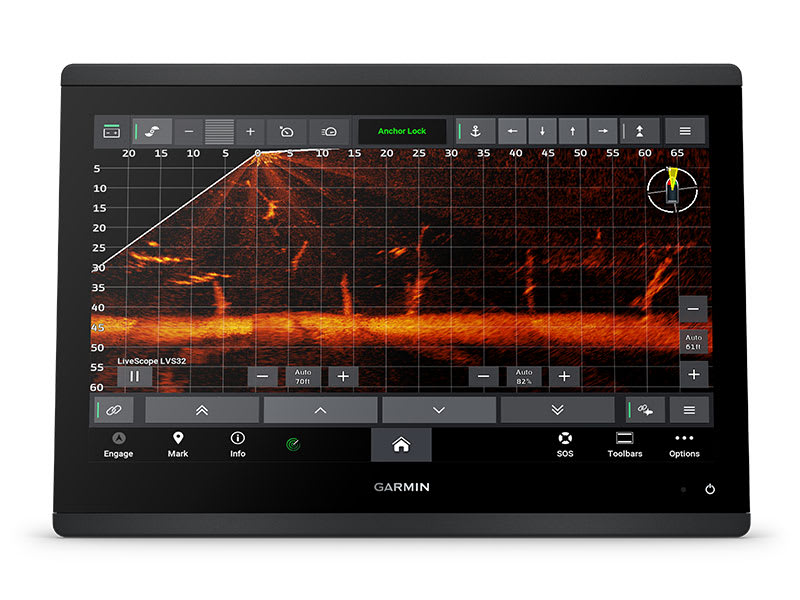 Управление якорем Power-Pole — Картплоттер Garmin GPSMAP 1223xsv с датчиком GT56