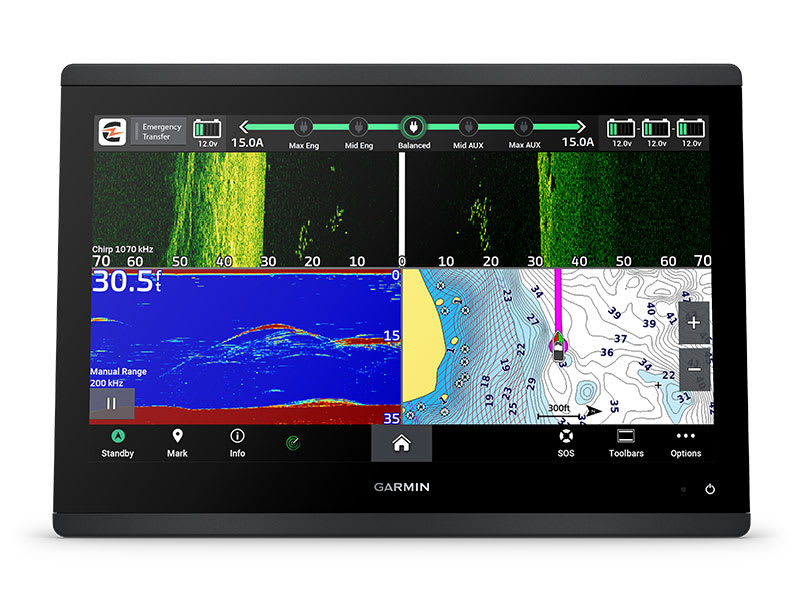 Интеграция с Power-Pole CHARGE — Картплоттер Garmin GPSMAP 1223xsv с датчиком GT56