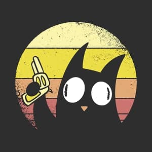 принт Кот с пистолетом