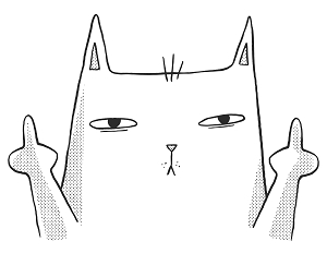 Принт с котом, показывающим палец