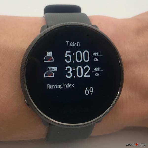 Итоги тренировки на Polar Ignite 2