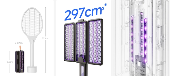 Электрическая мухобойка Xiaomi Qualitell Folding Electric Mosquito Swatter V3 (ZSS240918)