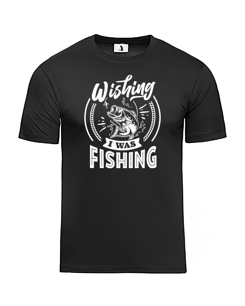 Образец футболки принт Wishing I was fishing unisex классического прямого кроя Футболка принт Wishing I was fishing unisex классического прямого кроя белая