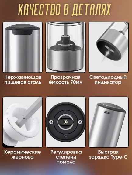 Электрическая мельница для перца и соли Circle Joy Electric Grinder (KYMQ-33A-H)