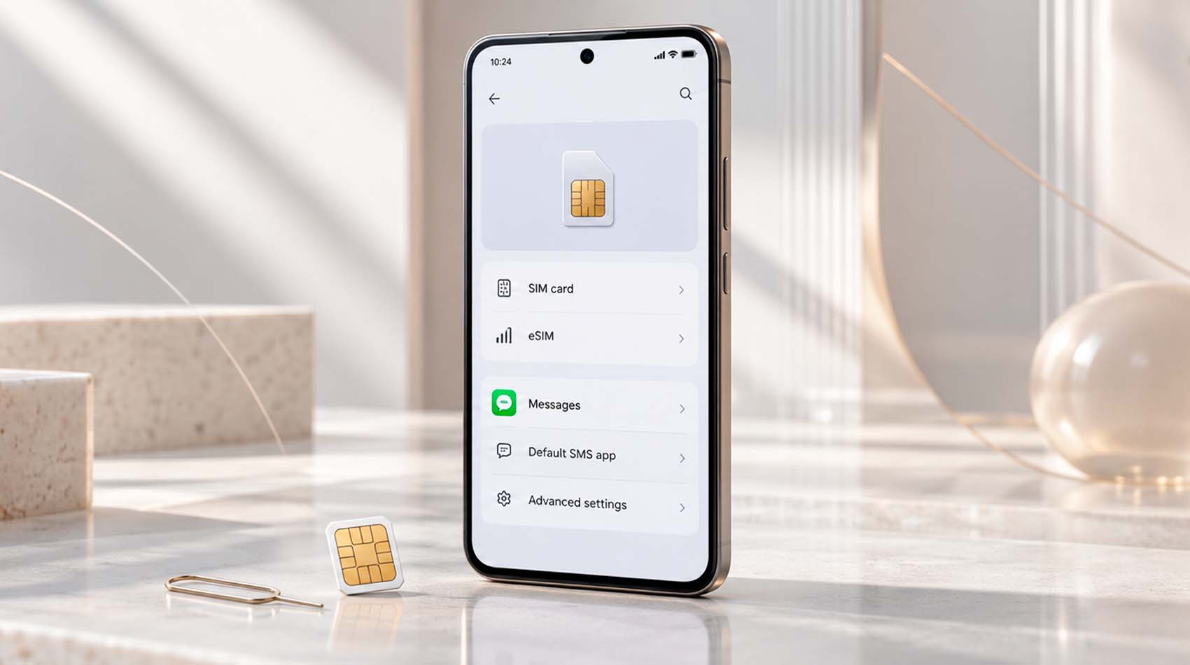 Экран настроек двух SIM-карт и eSIM на смартфоне Экран настроек двух SIM-карт и eSIM на смартфоне