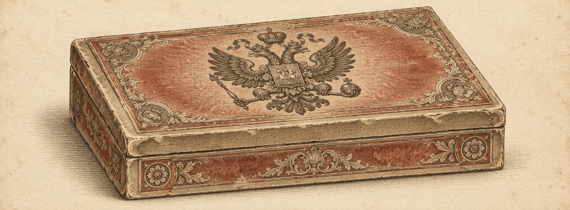 Дореволюционная коробка для папирос «Зефир» фабрики «Лаферм» с гербовым орлом