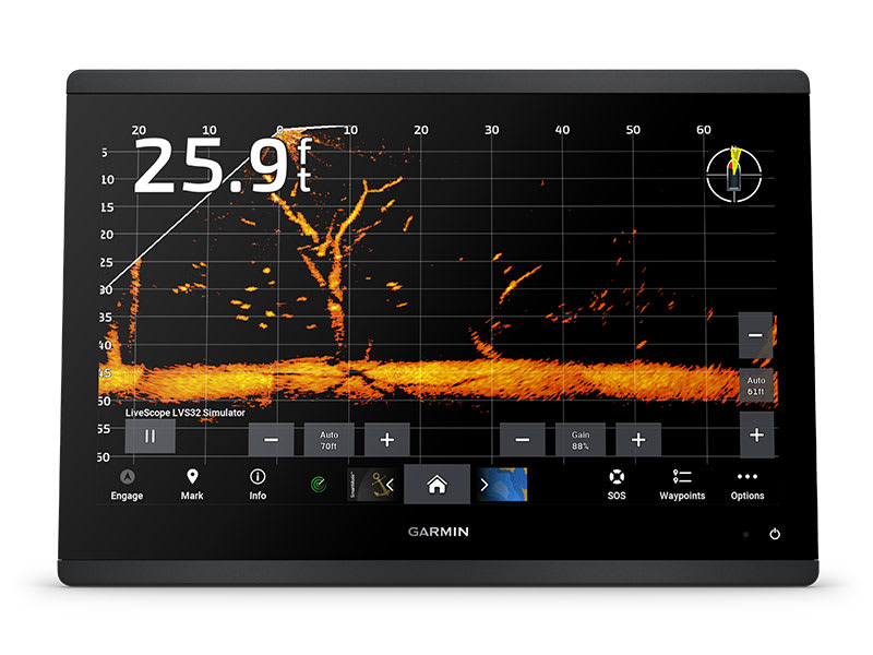 Поддержка LiveScope и Panoptix — Картплоттер Garmin GPSMAP 1223xsv с датчиком GT56