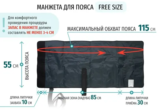 Размеры массажного пояса