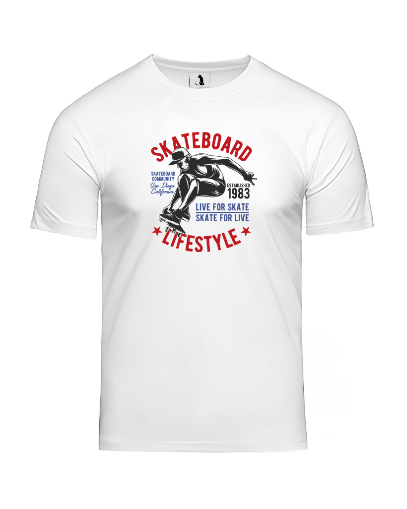 Образец футболки с Live for skate unisex классического прямого кроя Футболка Live for skate unisex