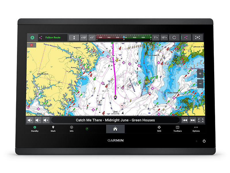 Встроенная картография — Картплоттер Garmin GPSMAP 1223xsv с датчиком GT56