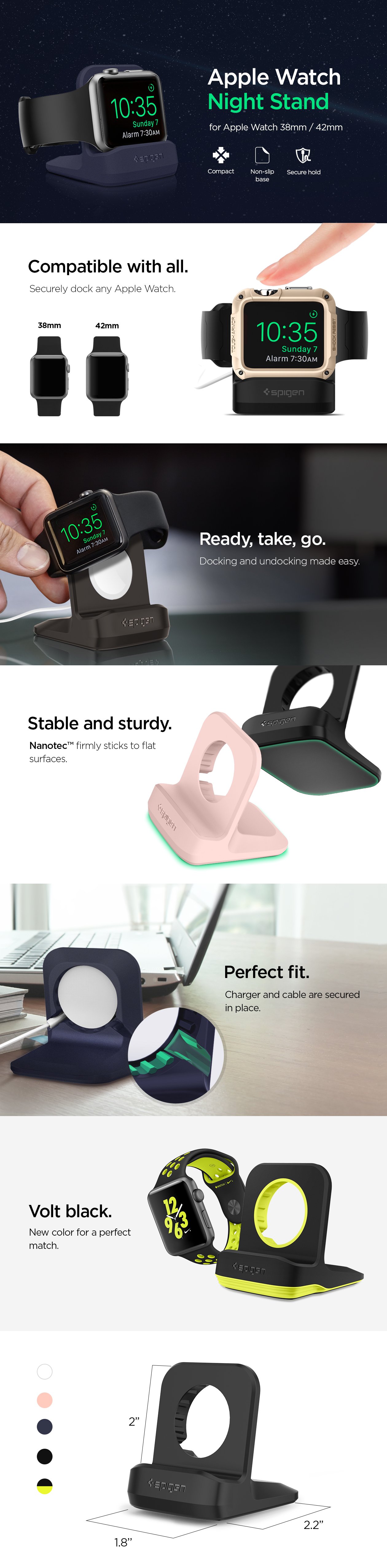 Подставка Spigen Apple Watch Stand S350 для Apple Watch 38mm Series 3 / 2 / 1.