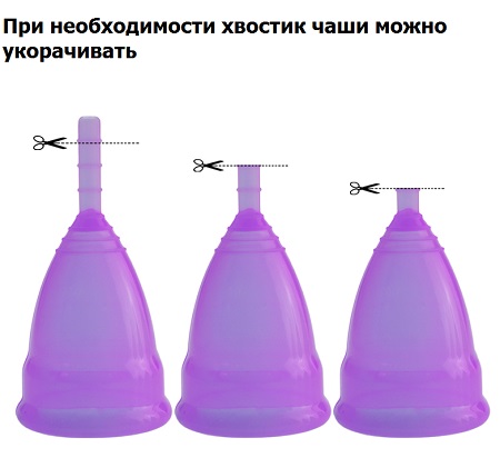 Хвостик менструальной чаши можно укорачивать
